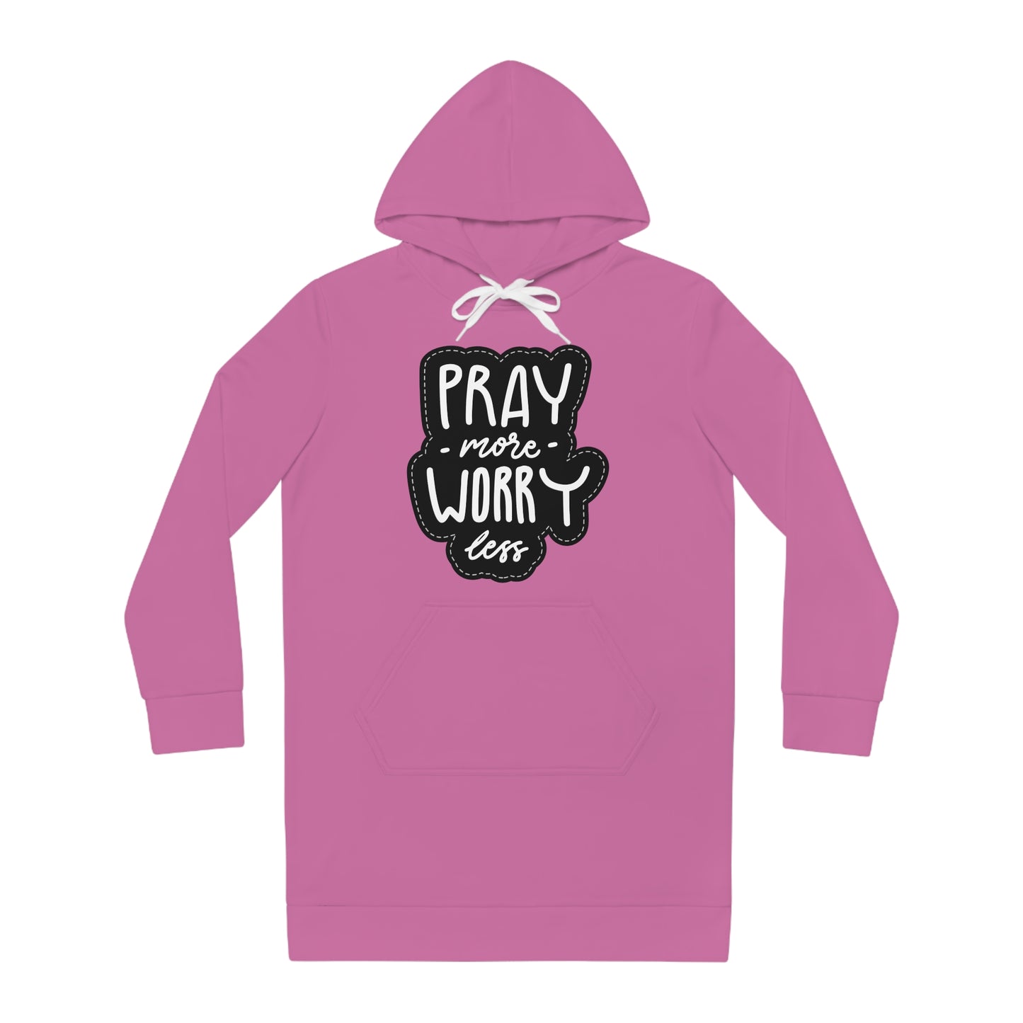 Pray More Worry Less Women's Hoodie Dress - Cozy & Inspirational Casual Wear