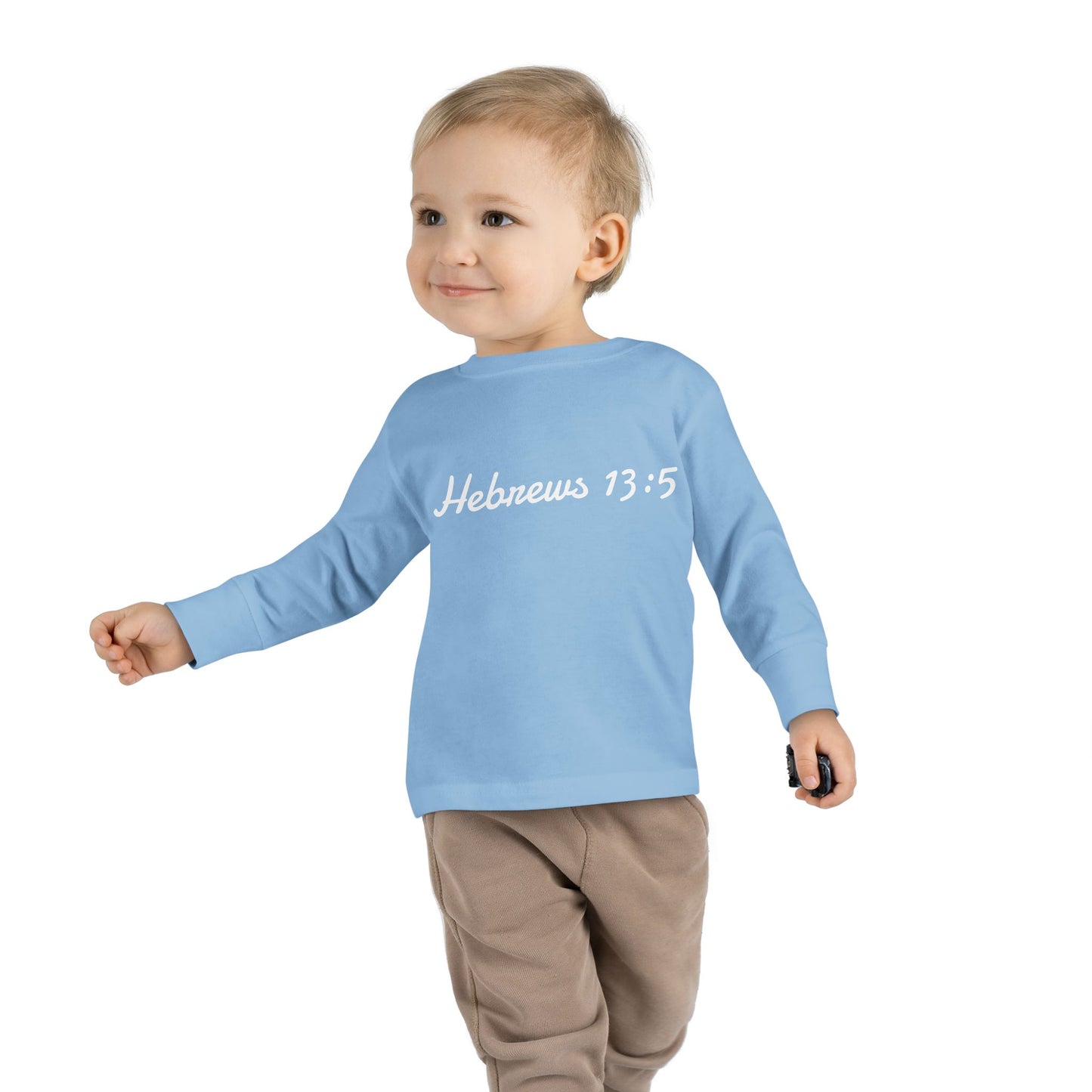 Inspirational Toddler Long Sleeve Tee - Hebrews 13:5