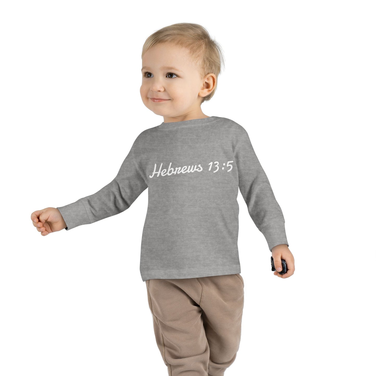 Inspirational Toddler Long Sleeve Tee - Hebrews 13:5