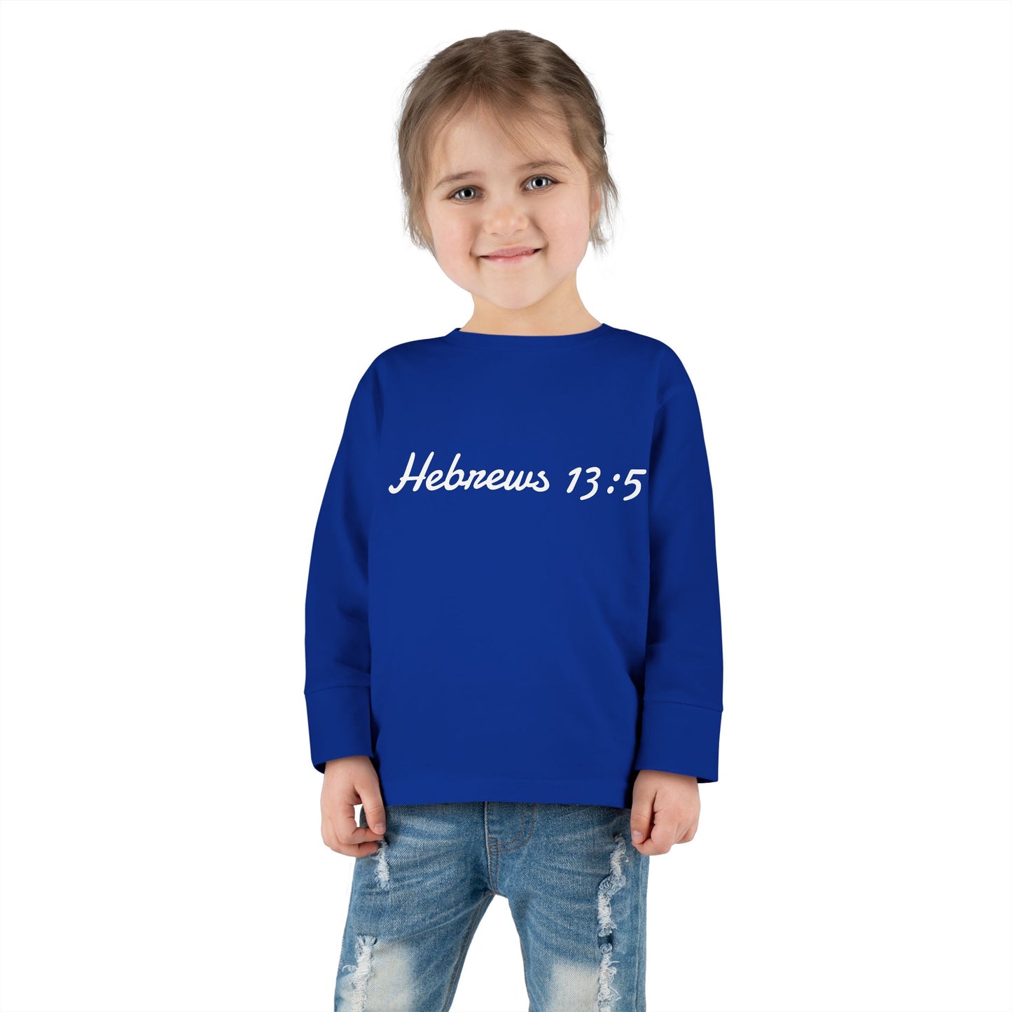 Inspirational Toddler Long Sleeve Tee - Hebrews 13:5
