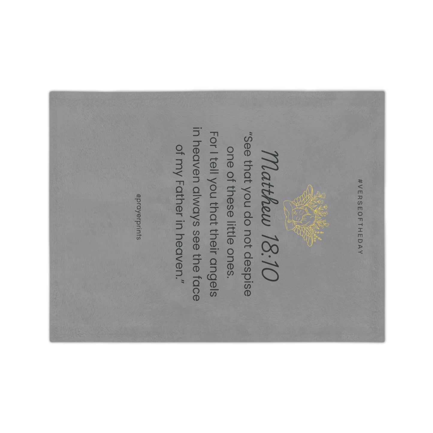 Inspirational Velveteen Microfiber Blanket with Matthew 18:10 Verse