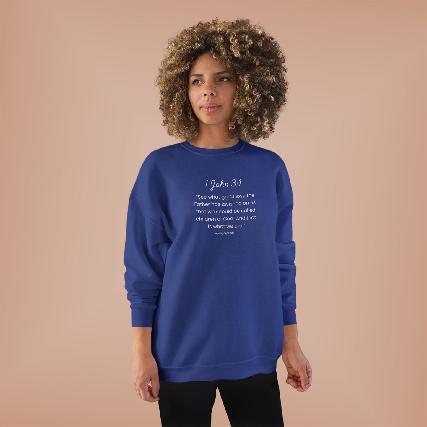 Inspirational Unisex EcoSmart® Crewneck Sweatshirt - 1 John 3:1 Message