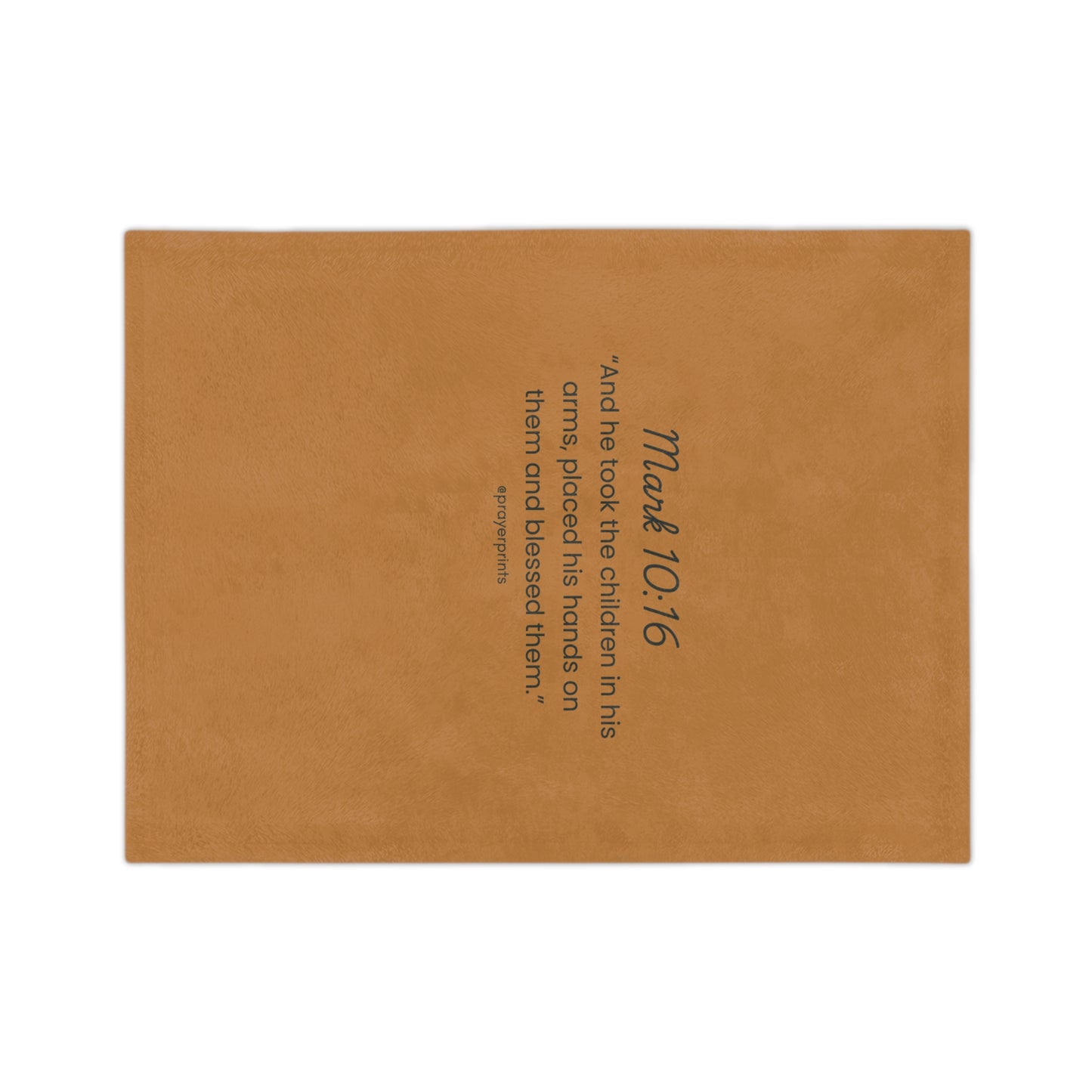 Inspirational Velveteen Microfiber Blanket with Mark 10:16 Quote