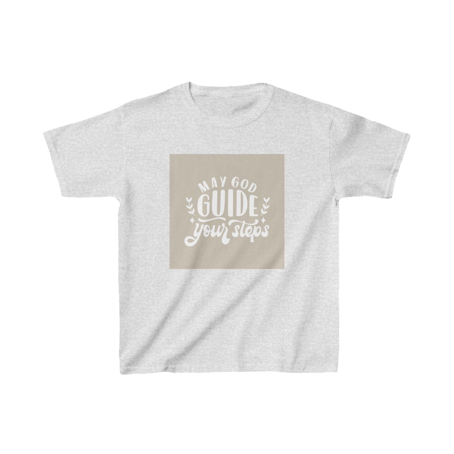 Inspirational Kids Cotton Tee - "May God Guide Your Steps"