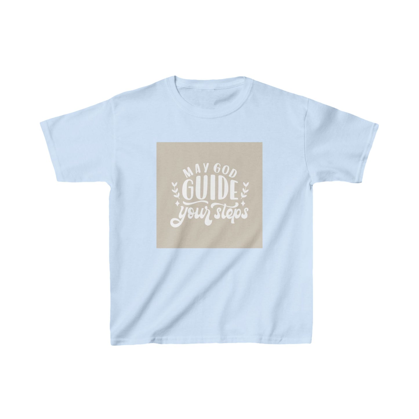 Inspirational Kids Cotton Tee - "May God Guide Your Steps"