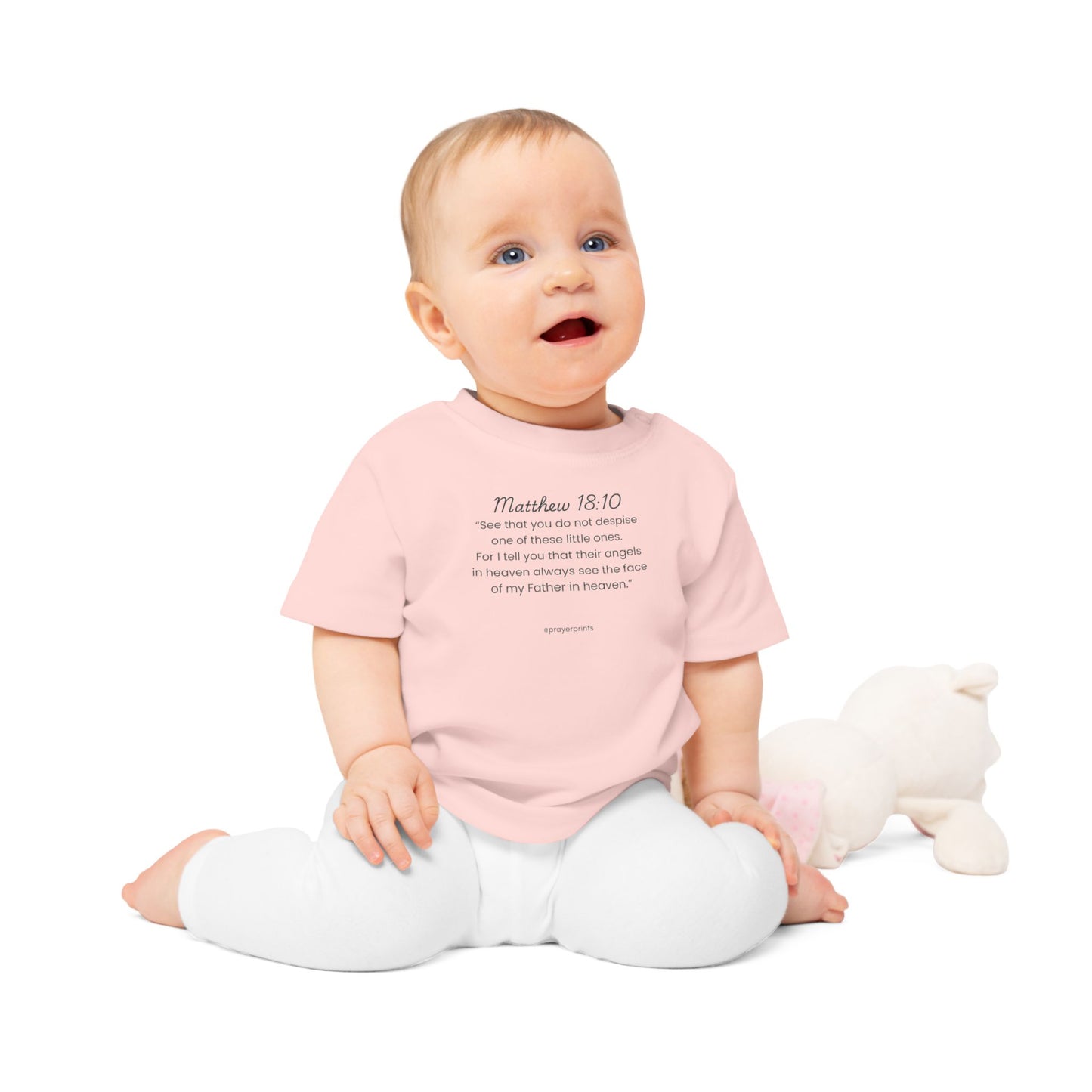 Cute Baby T-Shirt with Matthew 18:10 - Perfect for Christening and Everyday Wear