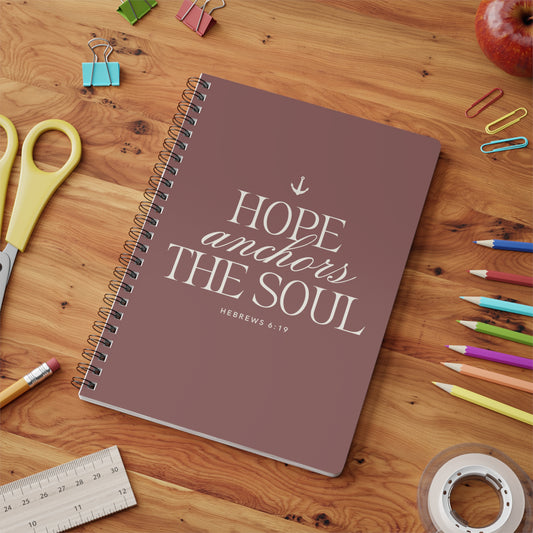 Inspirational A5 Spiral Notebook - "Hope Anchors the Soul" - Perfect for Daily Journaling