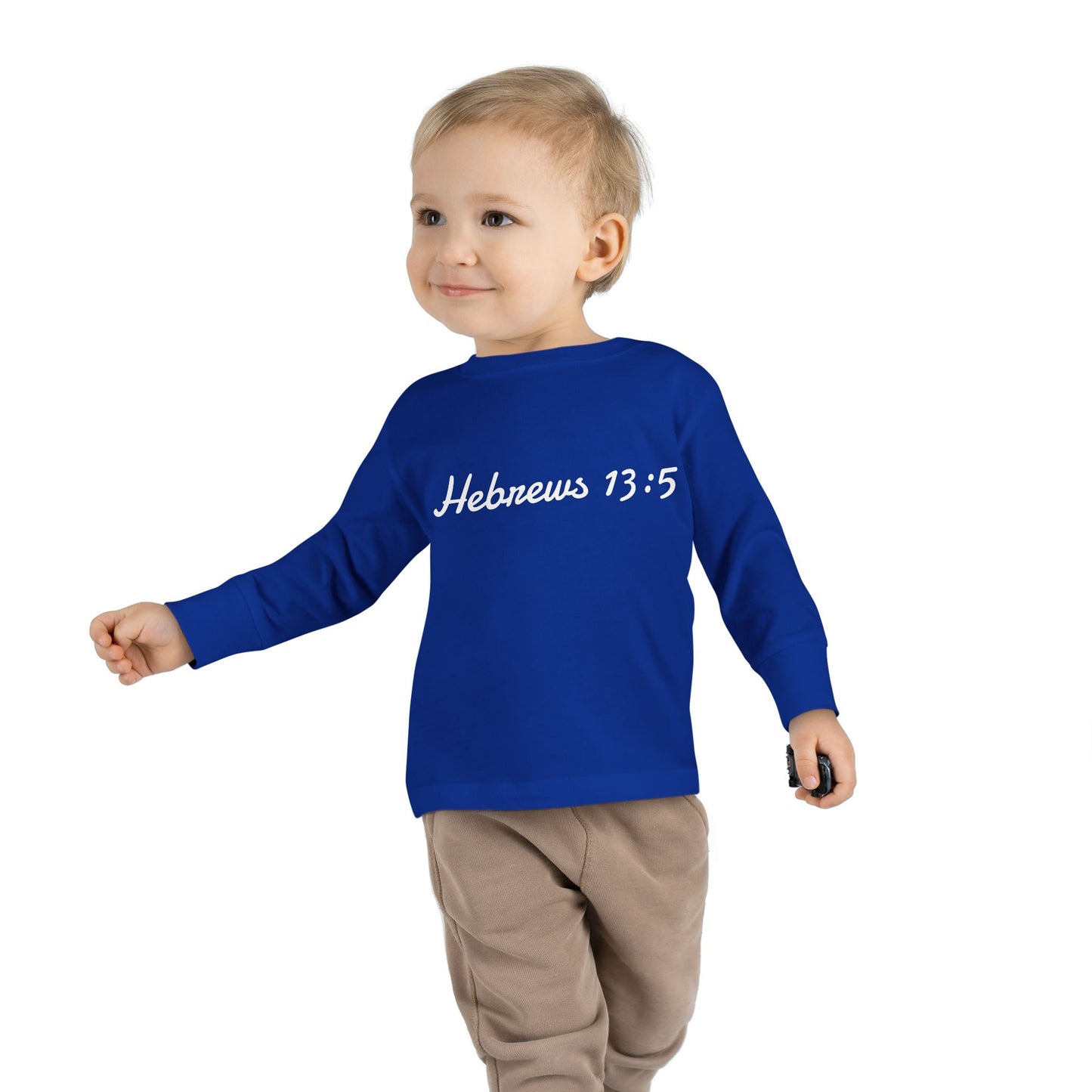 Inspirational Toddler Long Sleeve Tee - Hebrews 13:5
