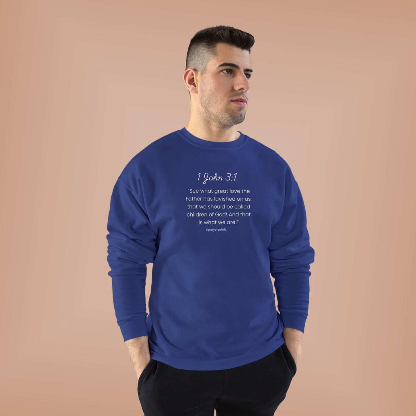 Inspirational Unisex EcoSmart® Crewneck Sweatshirt - 1 John 3:1 Message