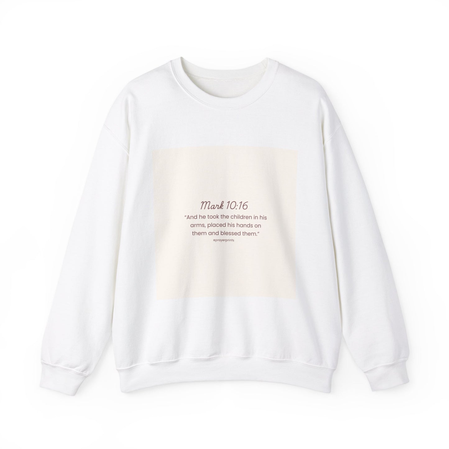 Faith-Inspired Unisex Heavy Blend™ Crewneck Sweatshirt - Mark 10:16 Quote