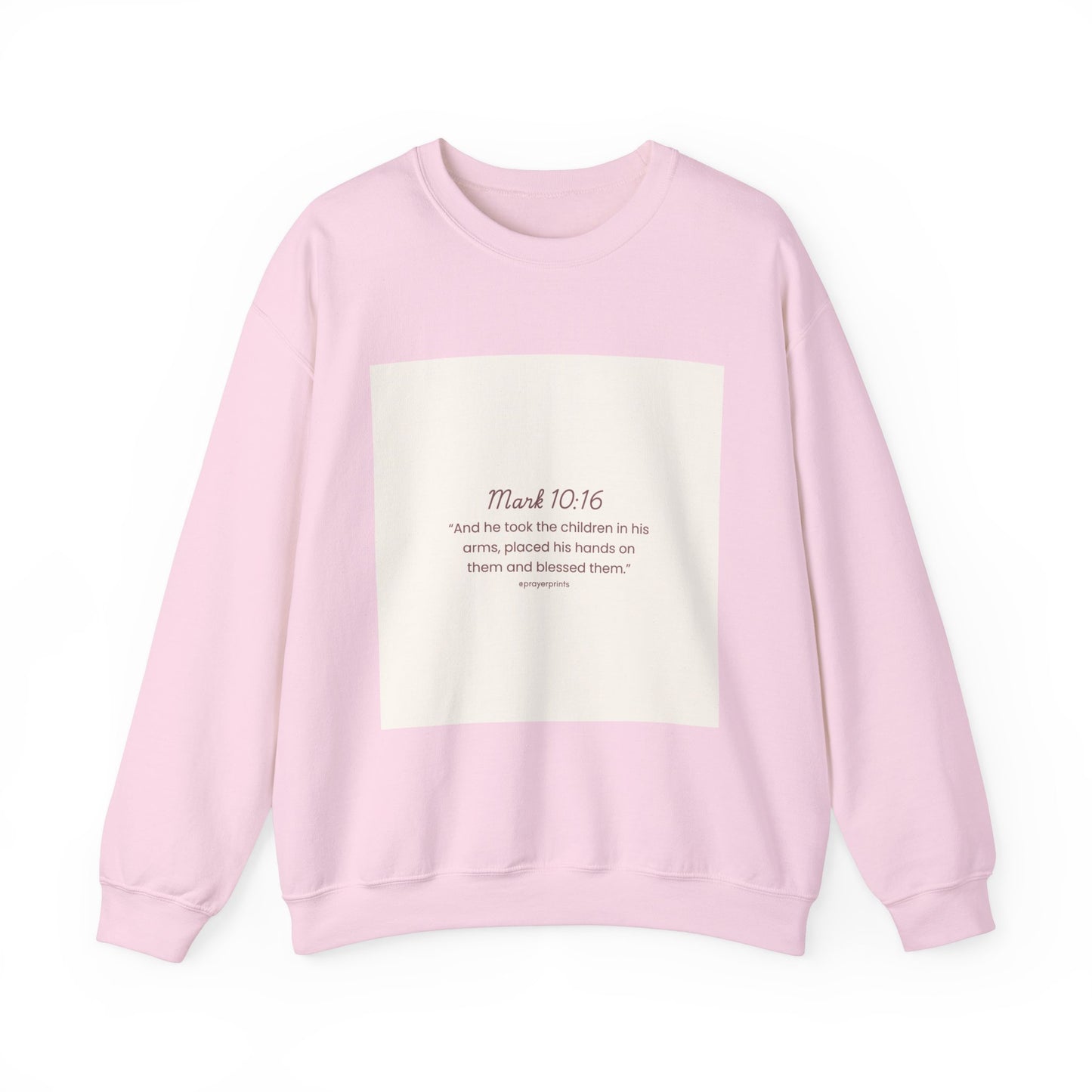 Faith-Inspired Unisex Heavy Blend™ Crewneck Sweatshirt - Mark 10:16 Quote