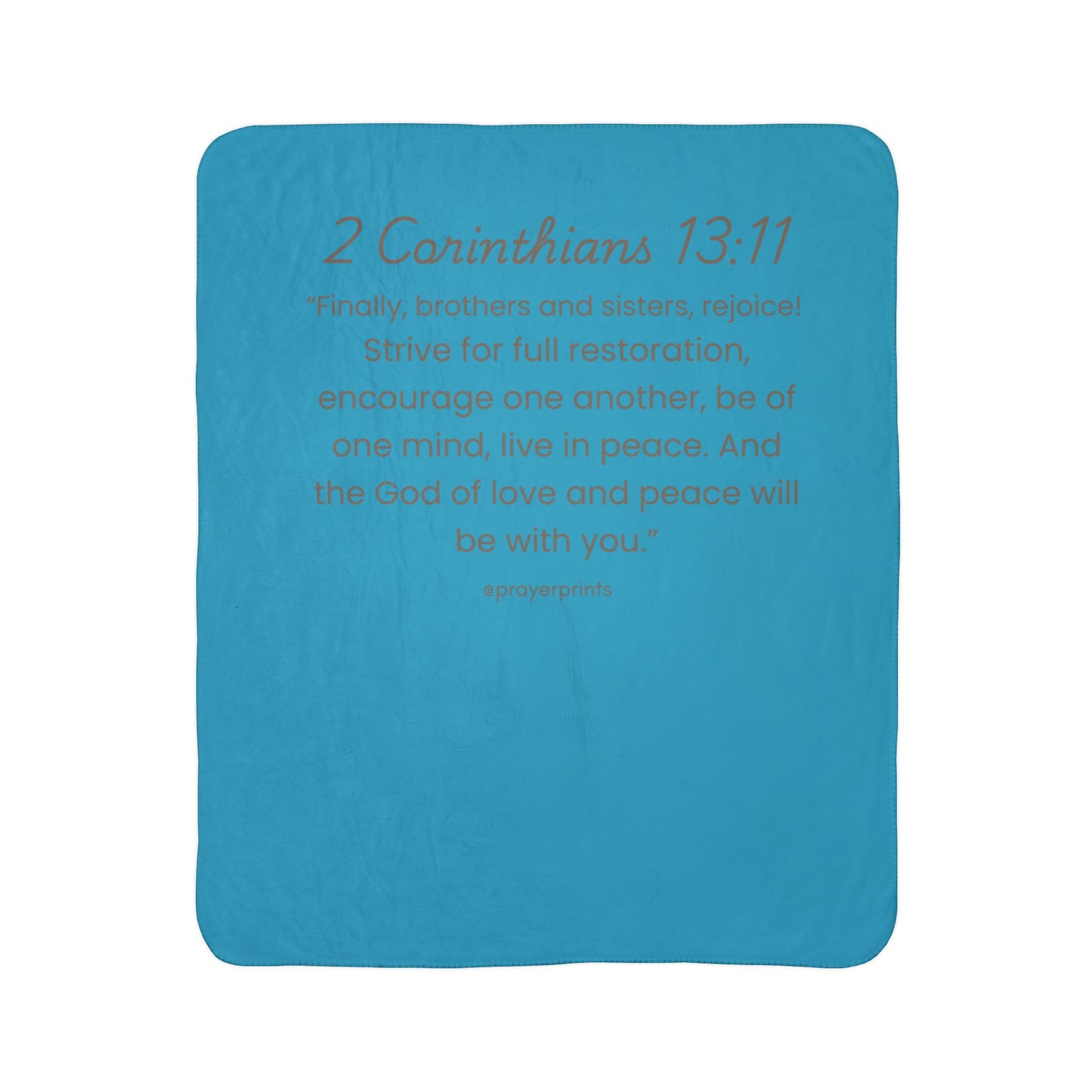 Inspirational Fleece Sherpa Blanket - 2 Corinthians 13:11