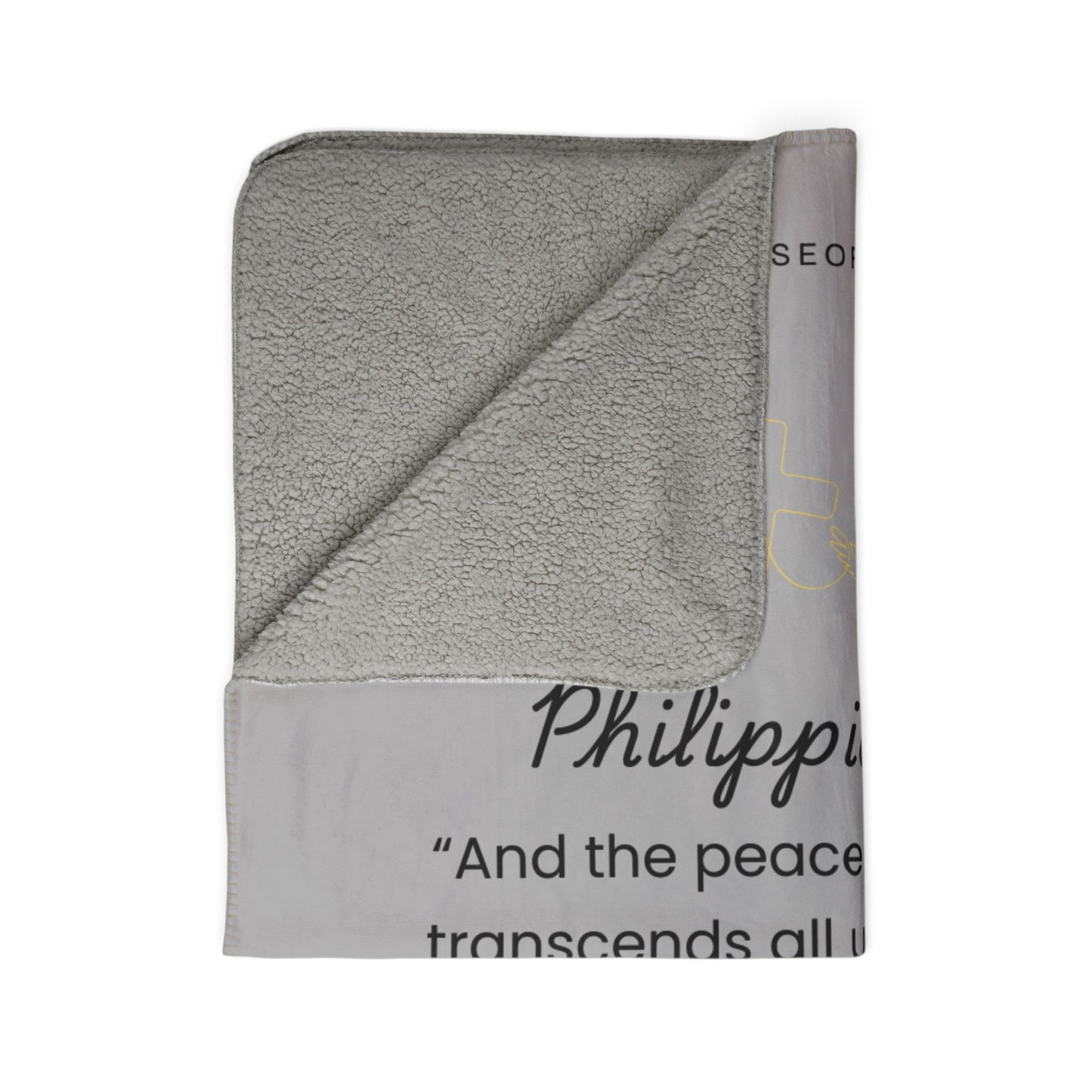 Inspirational Fleece Sherpa Blanket - Philippians 4:7 Verse