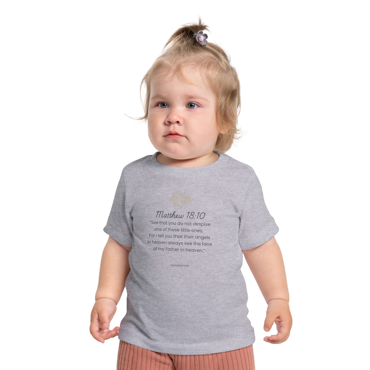 Inspirational Baby T-Shirt with Matthew 18:10 Quote