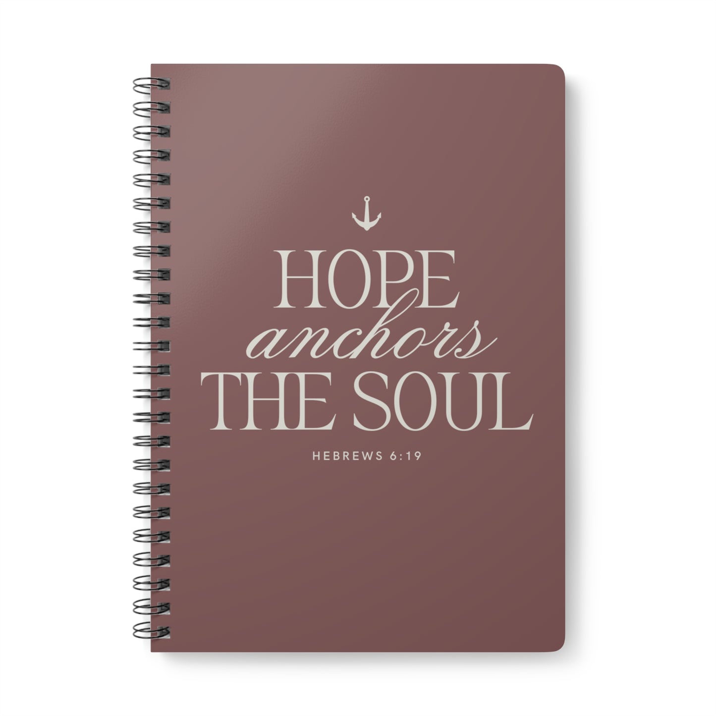 Inspirational A5 Spiral Notebook - "Hope Anchors the Soul" - Perfect for Daily Journaling