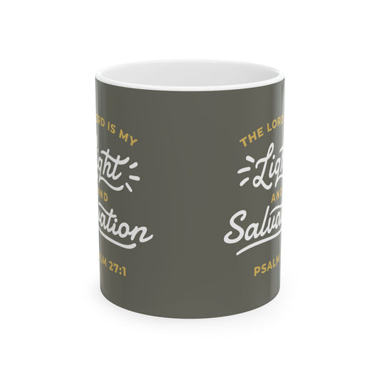 Inspirational Ceramic Mug - "The Lord is My Light and Salvation" - Perfect for Gifts and Daily Motivation