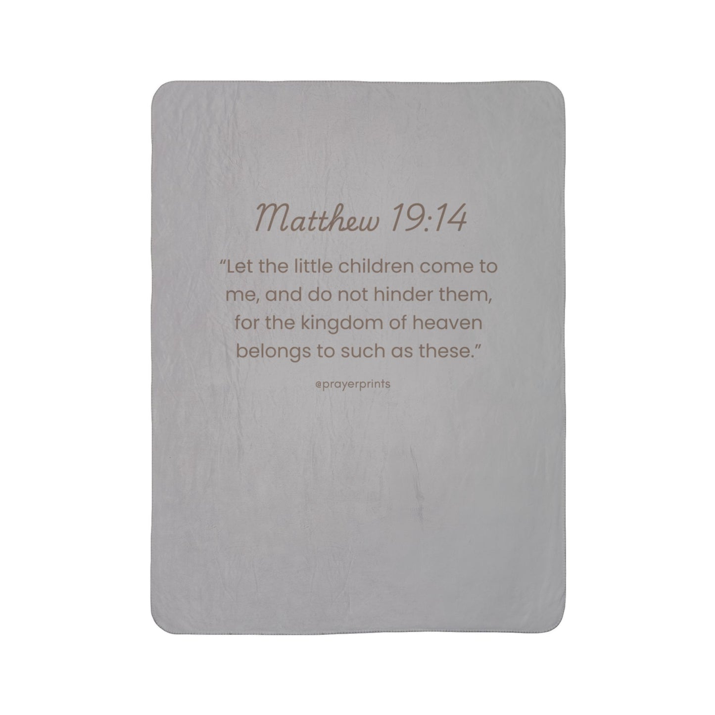 Inspirational Fleece Sherpa Blanket - Matthew 19:14 - Cozy Gift for Kids and Family