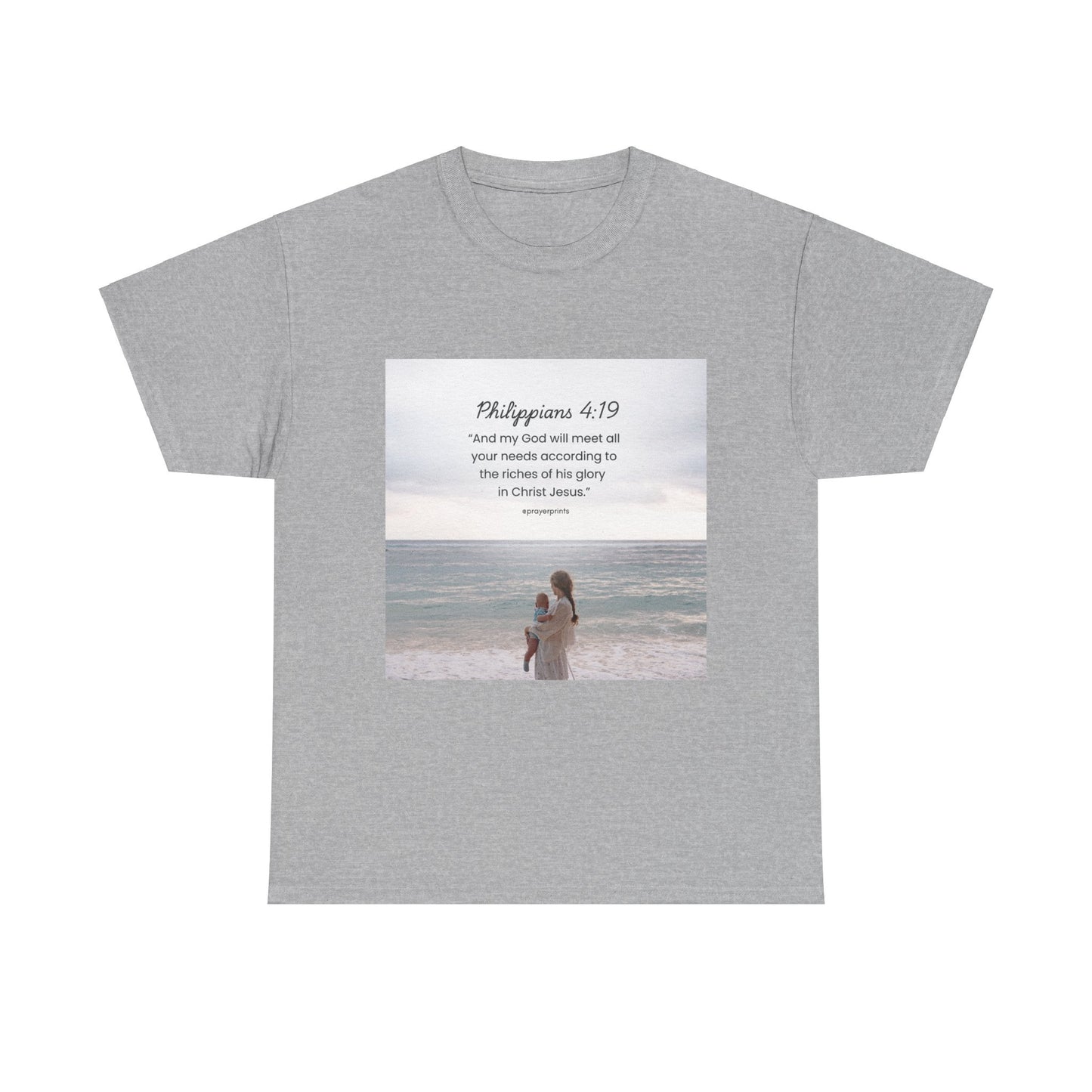 Inspirational Unisex Heavy Cotton Tee - 'Philippians 4:19'