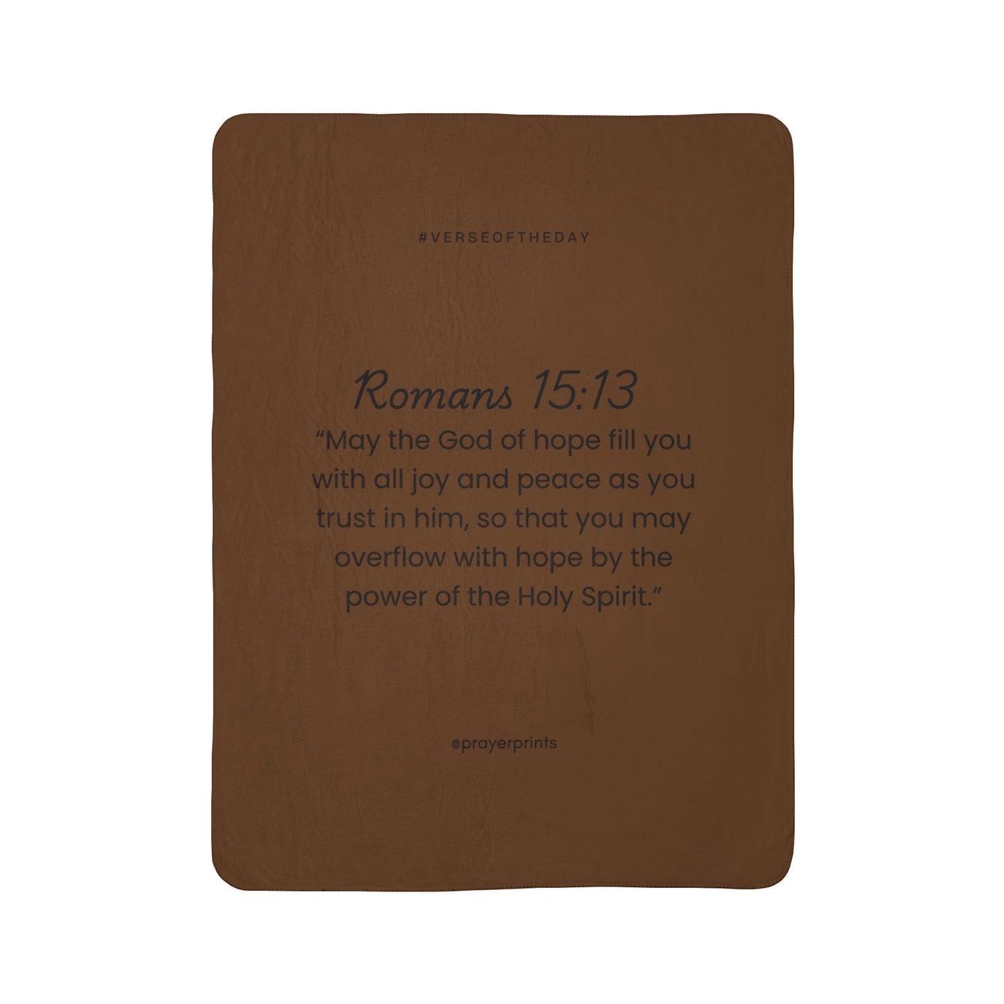 Cozy Fleece Sherpa Blanket with Inspirational Quote - Romans 15:13