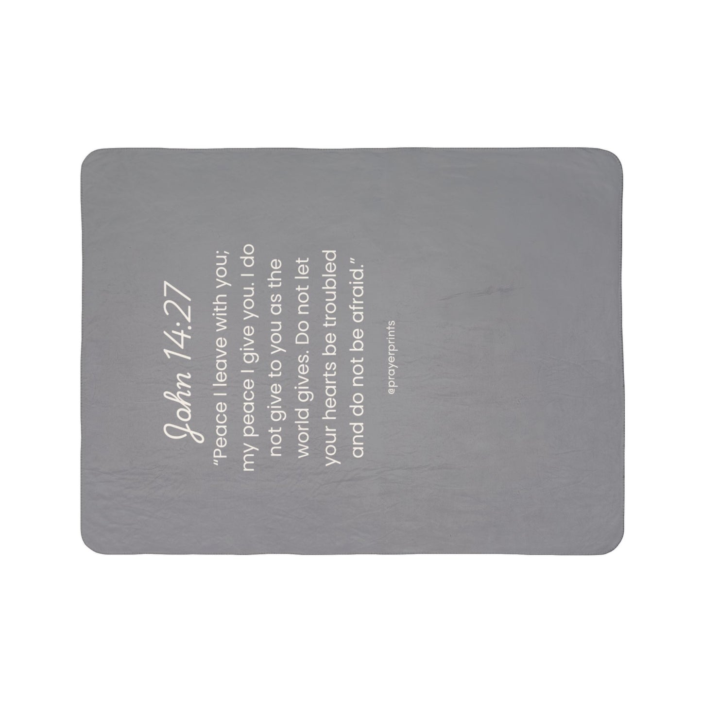 Inspirational Fleece Sherpa Blanket | John 14:27 Quote | Cozy Christian Home Decor