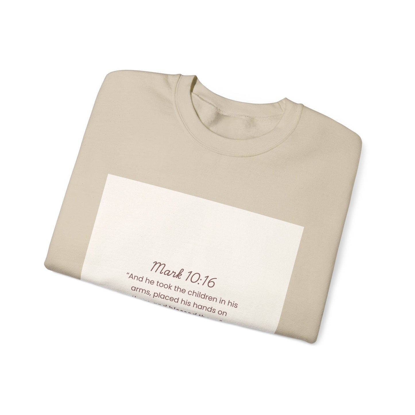 Faith-Inspired Unisex Heavy Blend™ Crewneck Sweatshirt - Mark 10:16 Quote