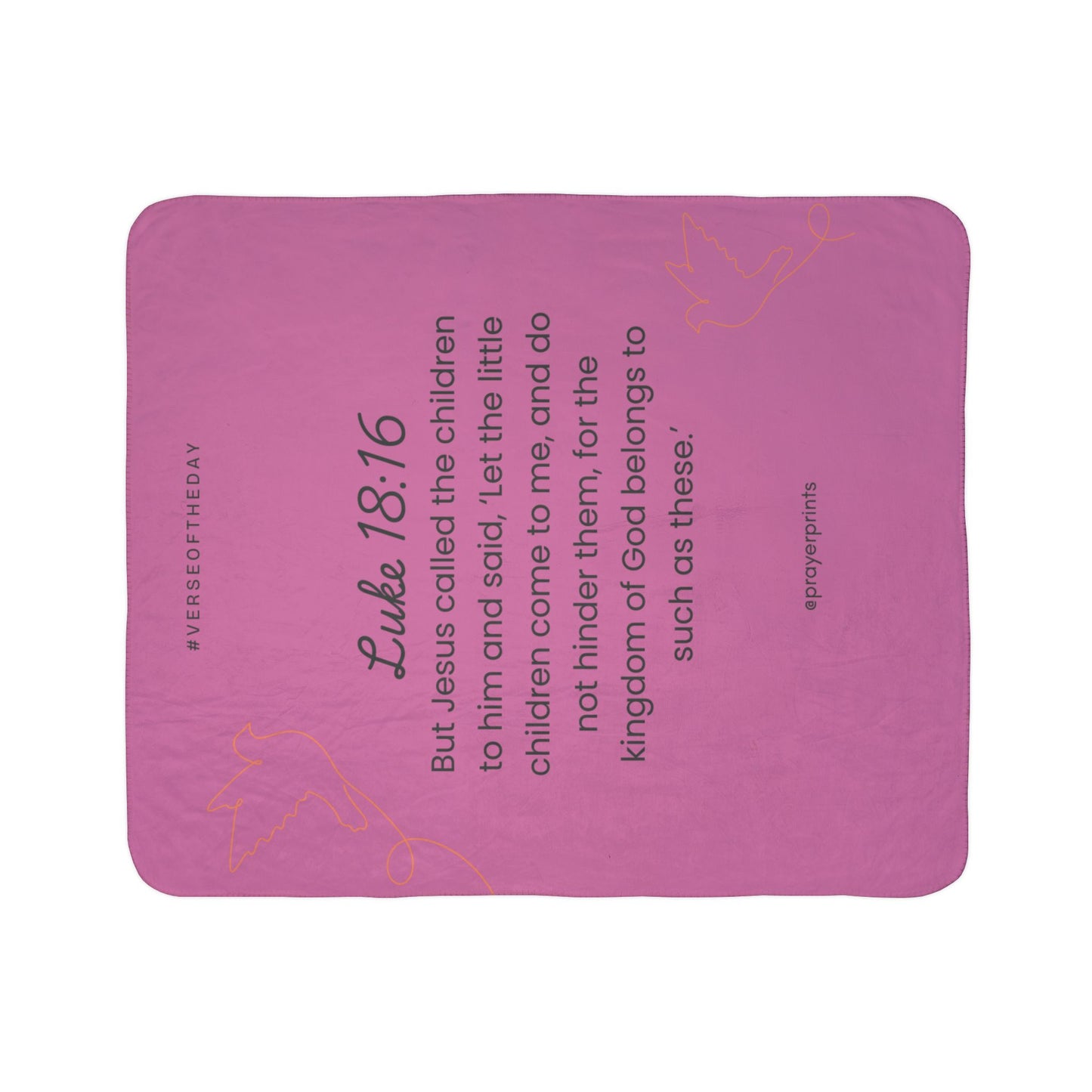 Inspirational Fleece Sherpa Blanket - Luke 18:16 Scripture Message