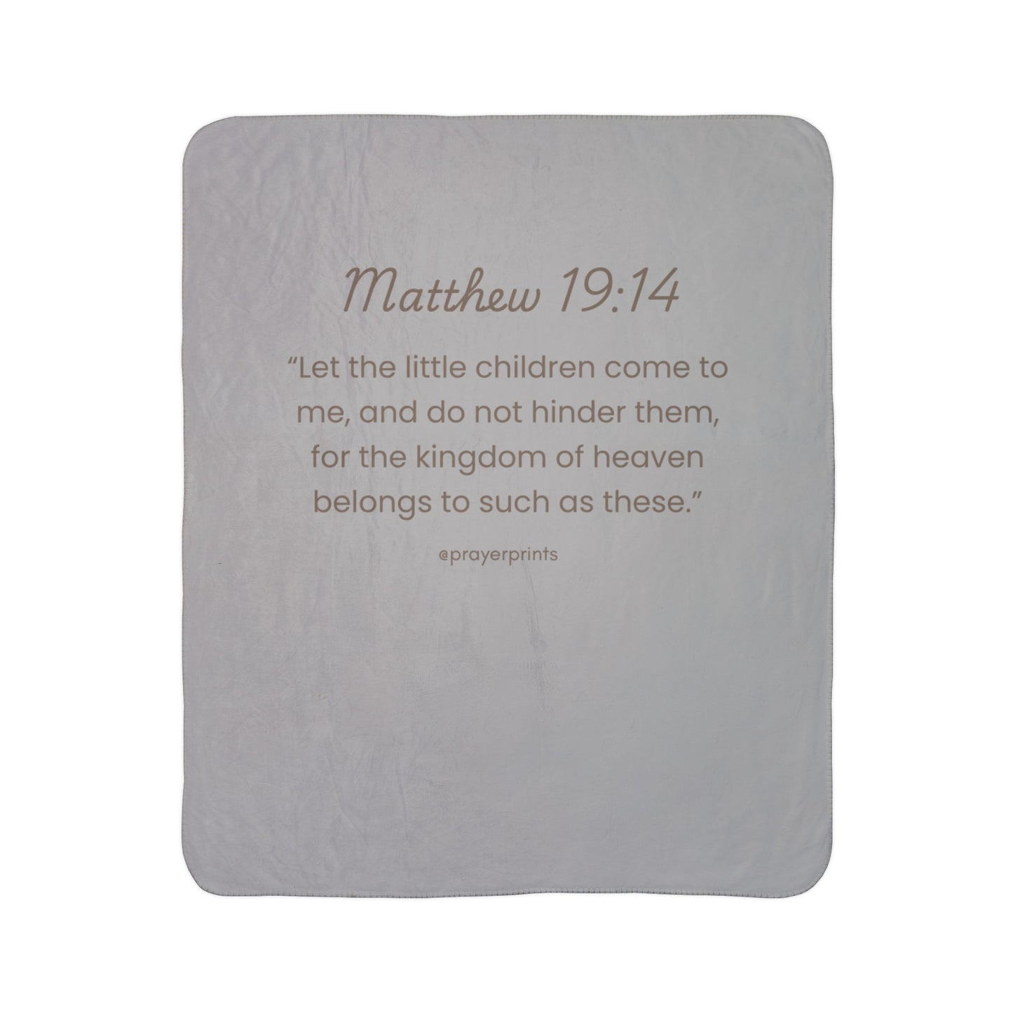 Inspirational Fleece Sherpa Blanket - Matthew 19:14 - Cozy Gift for Kids and Family