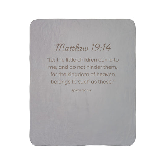 Inspirational Fleece Sherpa Blanket - Matthew 19:14 - Cozy Gift for Kids and Family