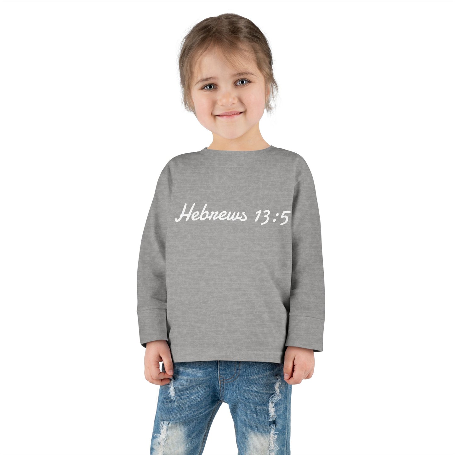 Inspirational Toddler Long Sleeve Tee - Hebrews 13:5