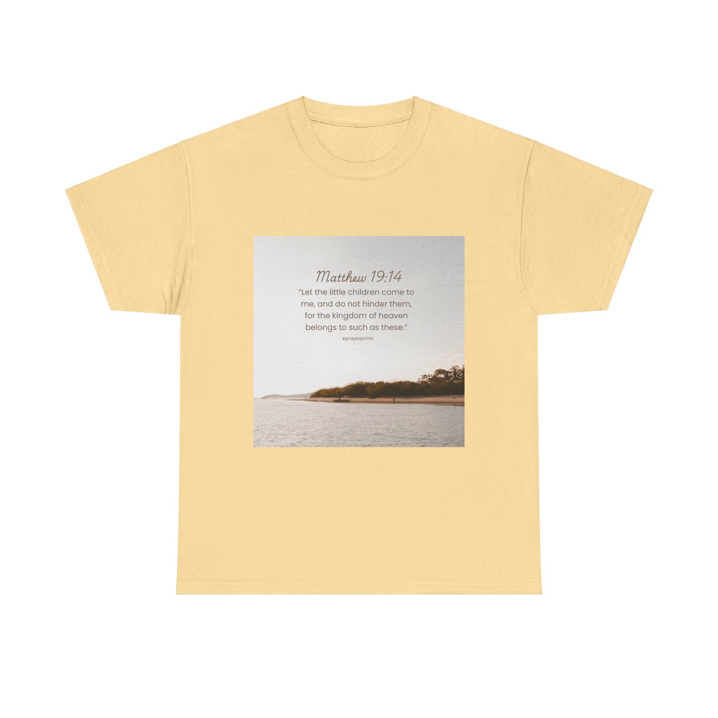 Inspirational Unisex Heavy Cotton Tee - Matthew 19:14 Design