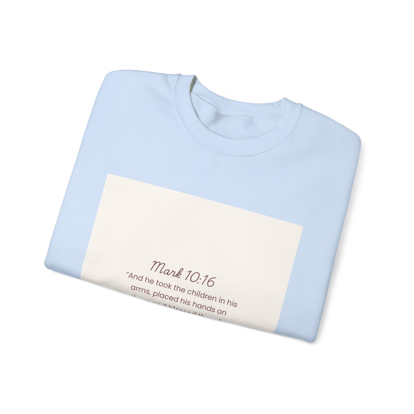 Faith-Inspired Unisex Heavy Blend™ Crewneck Sweatshirt - Mark 10:16 Quote
