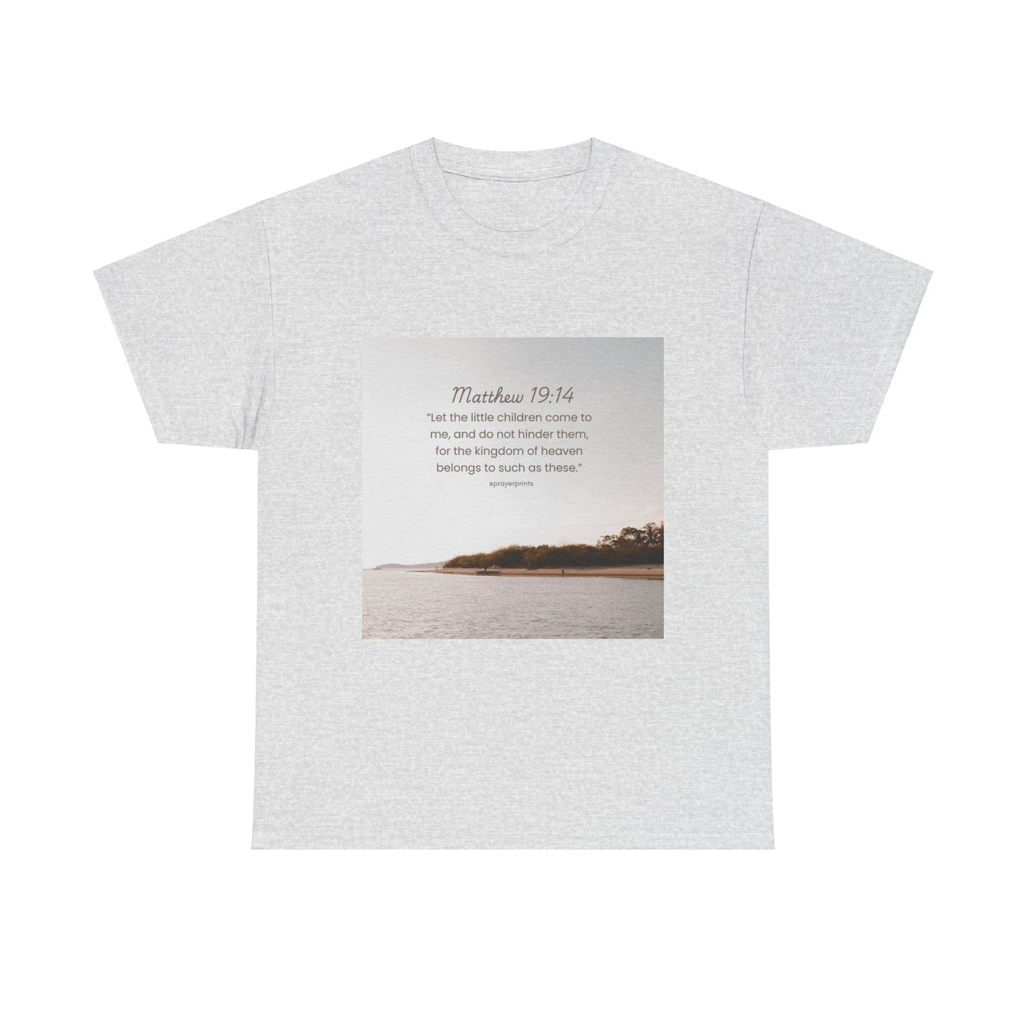 Inspirational Unisex Heavy Cotton Tee - Matthew 19:14 Design