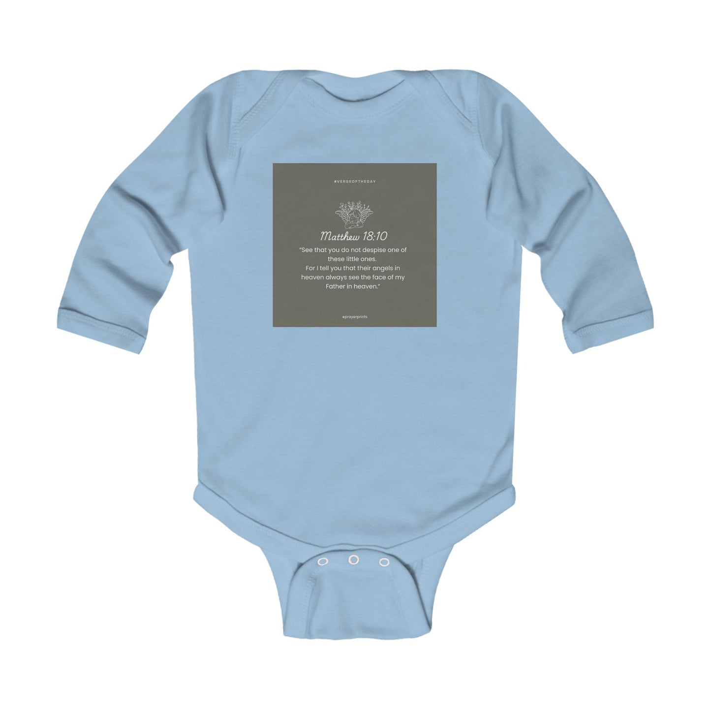Inspirational Biblical Infant Bodysuit - Matthew 18:10 Long Sleeve Baby Outfit