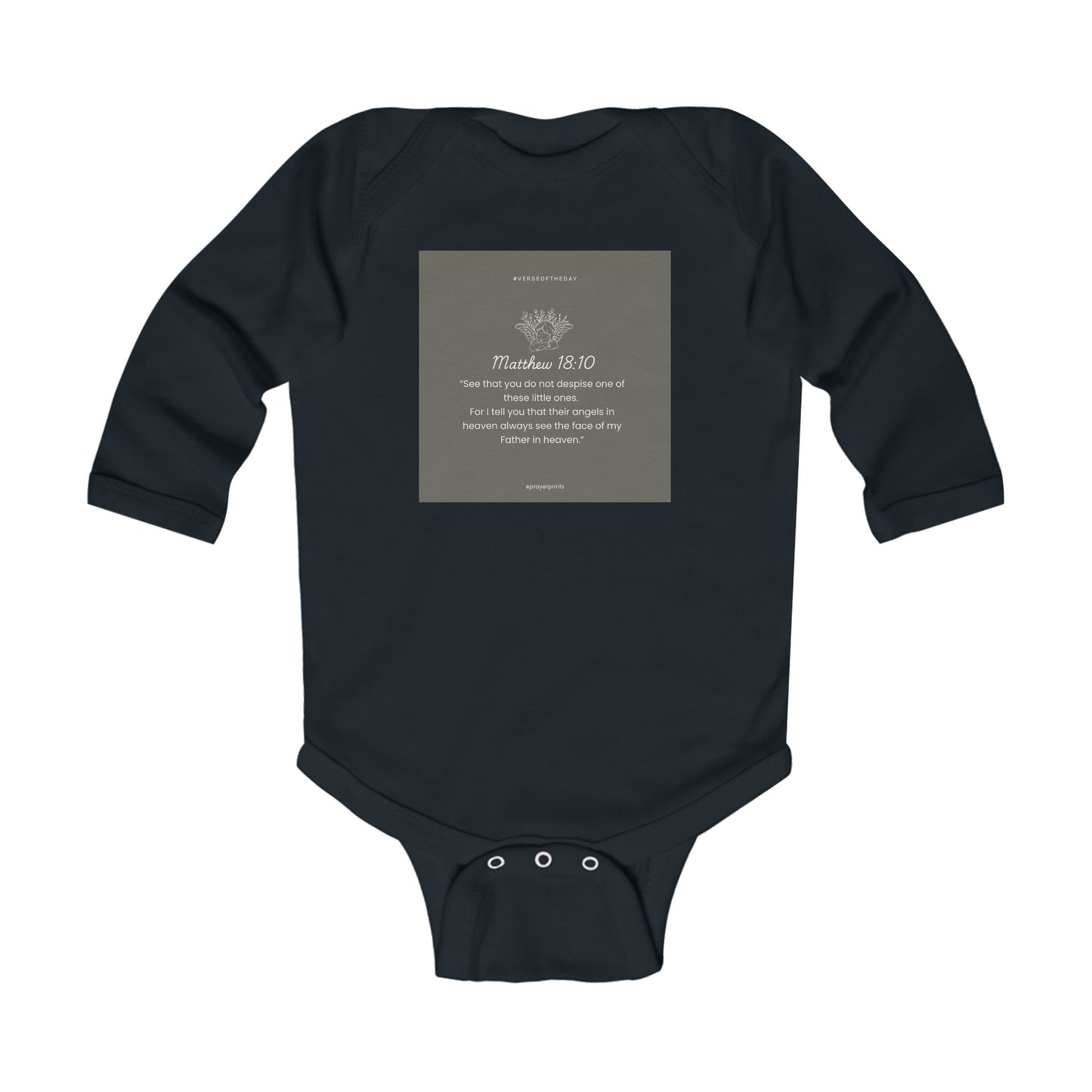 Inspirational Biblical Infant Bodysuit - Matthew 18:10 Long Sleeve Baby Outfit