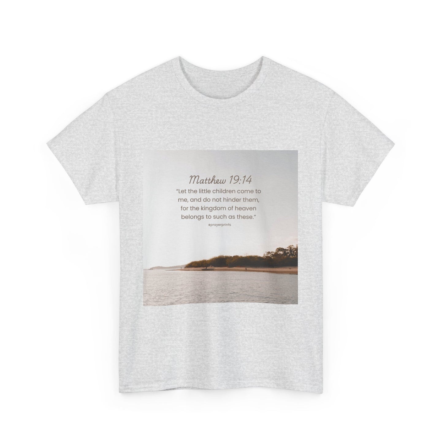 Inspirational Unisex Heavy Cotton Tee - Matthew 19:14 Design