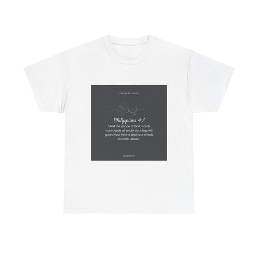 Philippians 4:7 Inspirational Unisex Heavy Cotton Tee
