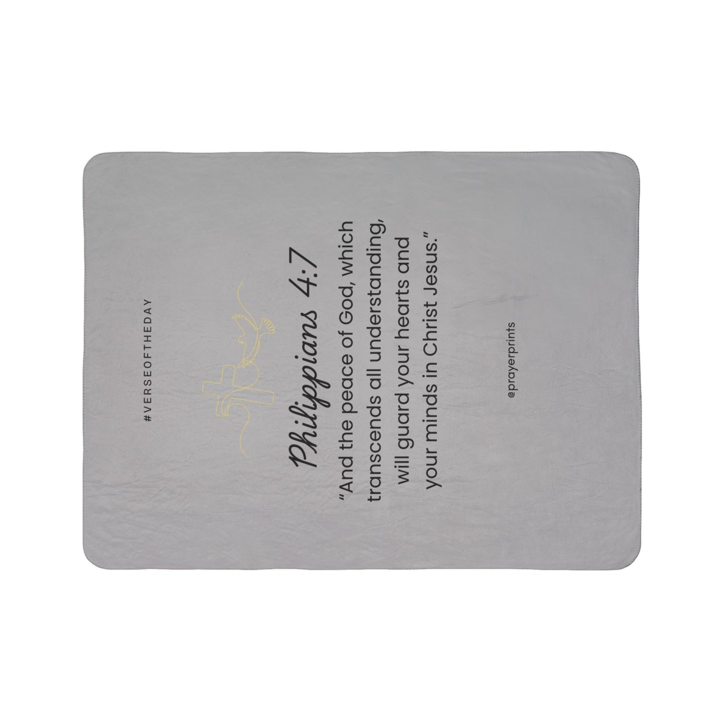 Inspirational Fleece Sherpa Blanket - Philippians 4:7 Verse