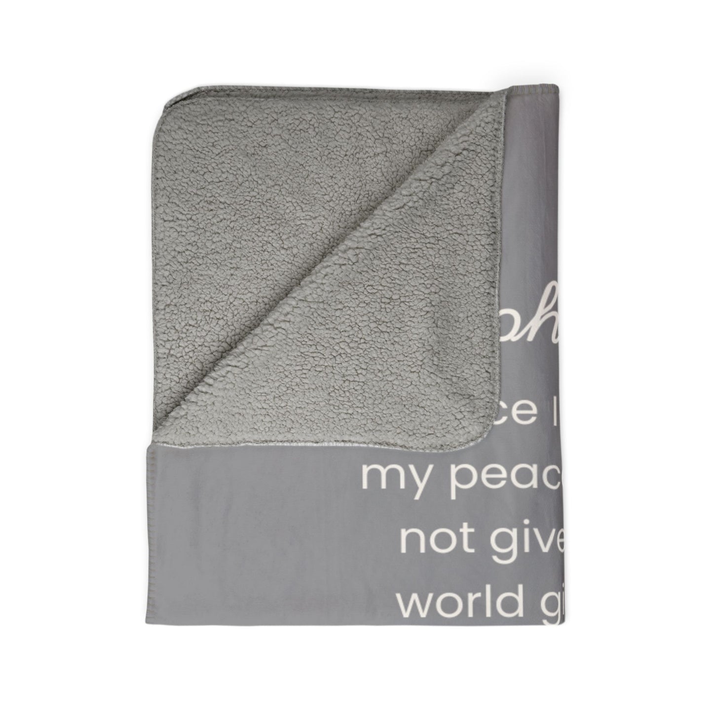 Inspirational Fleece Sherpa Blanket | John 14:27 Quote | Cozy Christian Home Decor