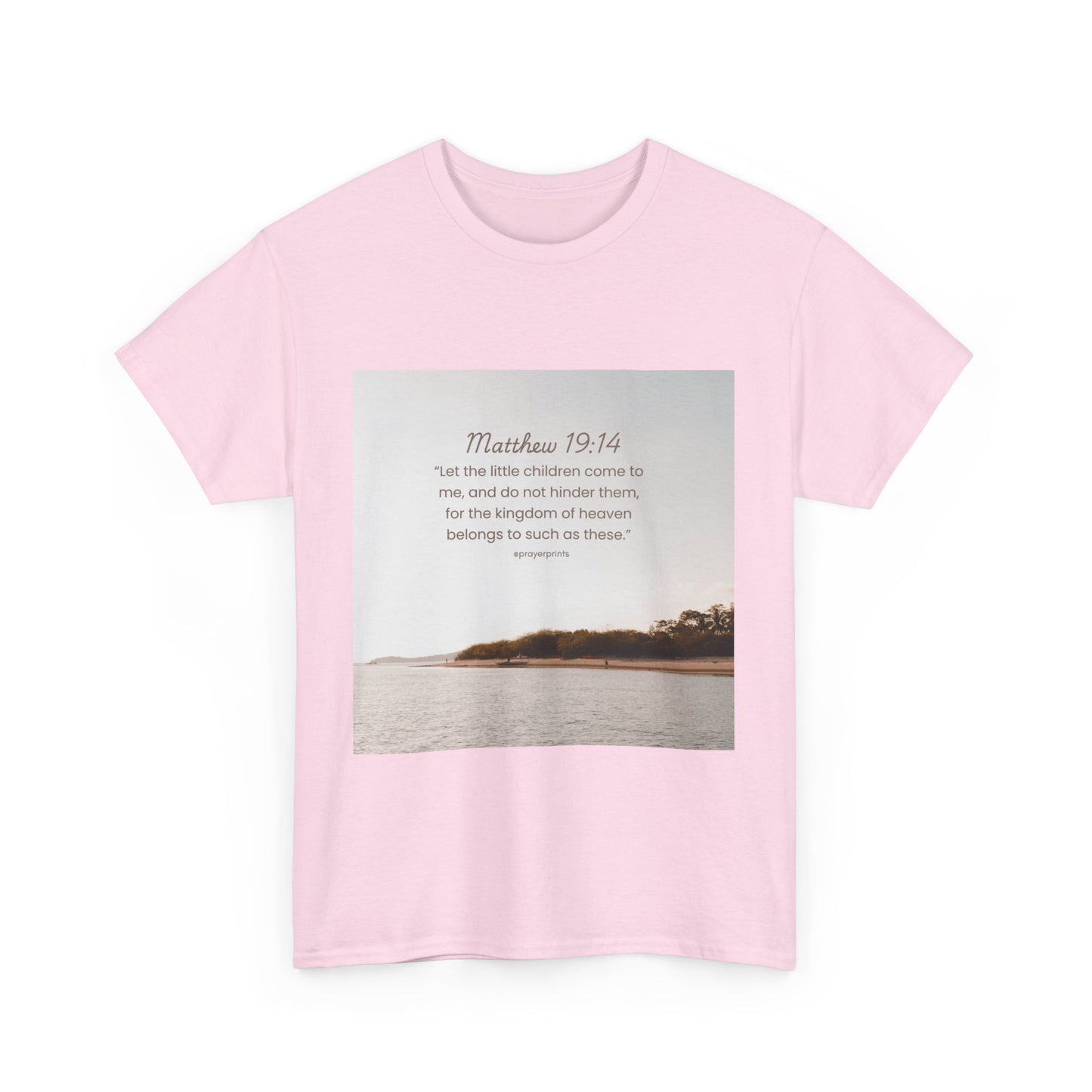Inspirational Unisex Heavy Cotton Tee - Matthew 19:14 Design