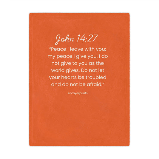 Inspirational Bible Verse Microfiber Blanket - Cozy Comfort with John 14:27