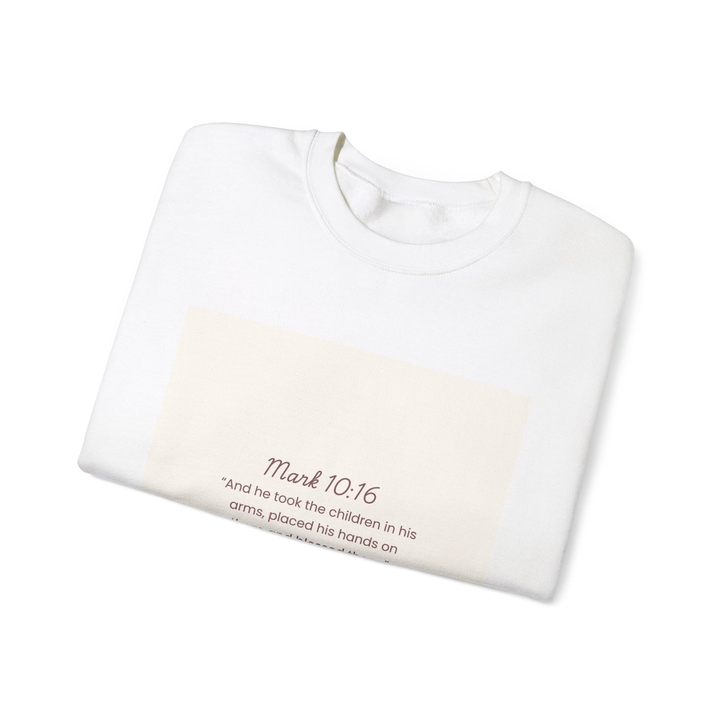 Faith-Inspired Unisex Heavy Blend™ Crewneck Sweatshirt - Mark 10:16 Quote