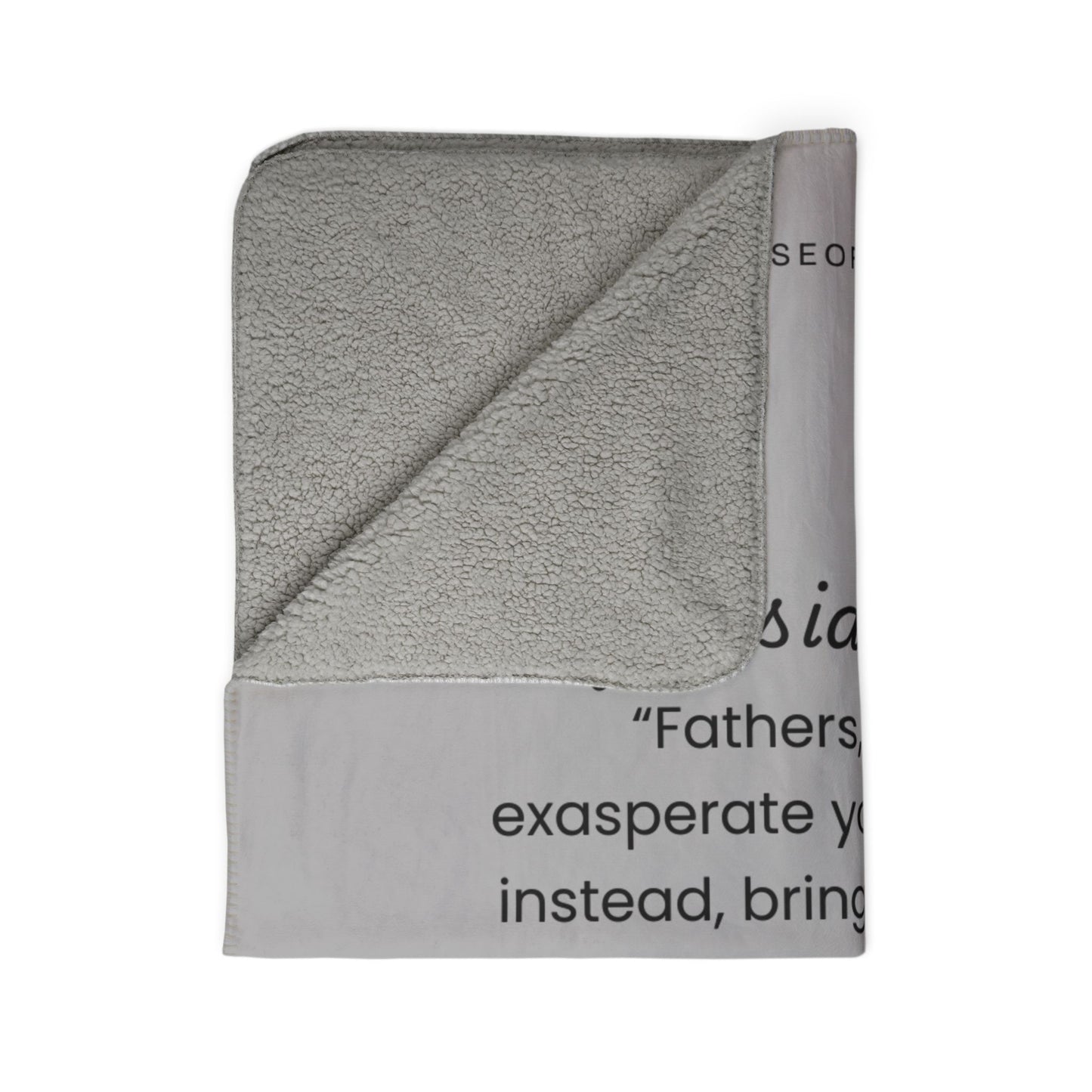 Inspirational Fleece Sherpa Blanket - Ephesians 6:4 - Cozy Gift for Dads
