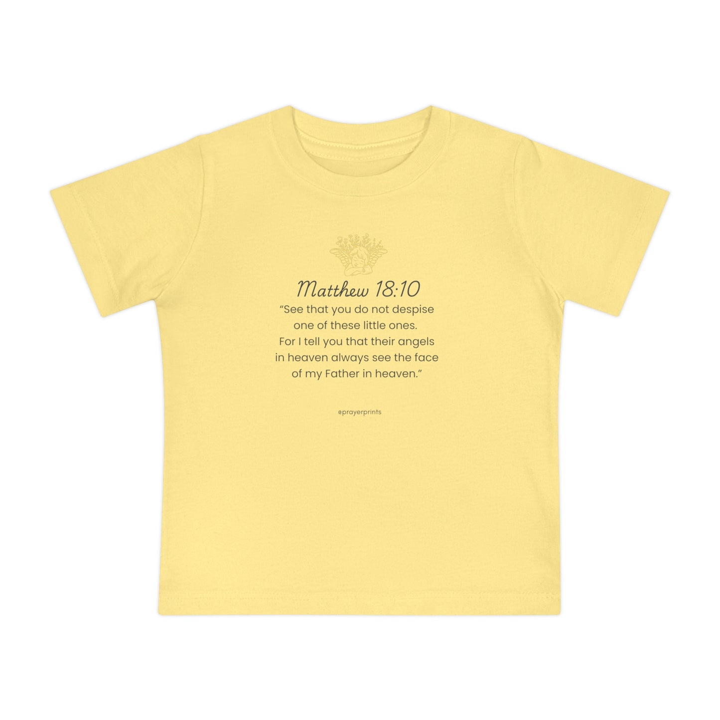 Inspirational Baby T-Shirt with Matthew 18:10 Quote