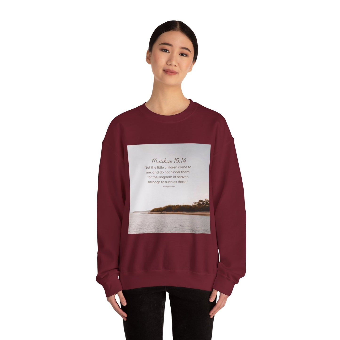 Inspirational Crewneck Sweatshirt with Biblical Verse - Unisex Heavy Blend