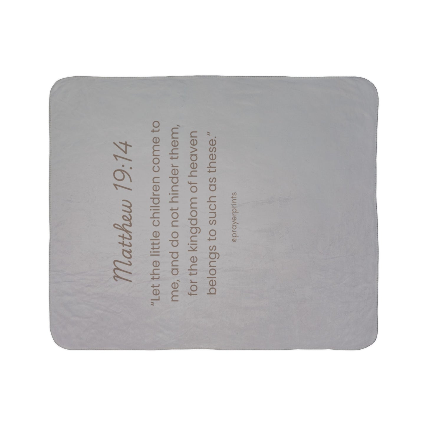 Inspirational Fleece Sherpa Blanket - Matthew 19:14 - Cozy Gift for Kids and Family