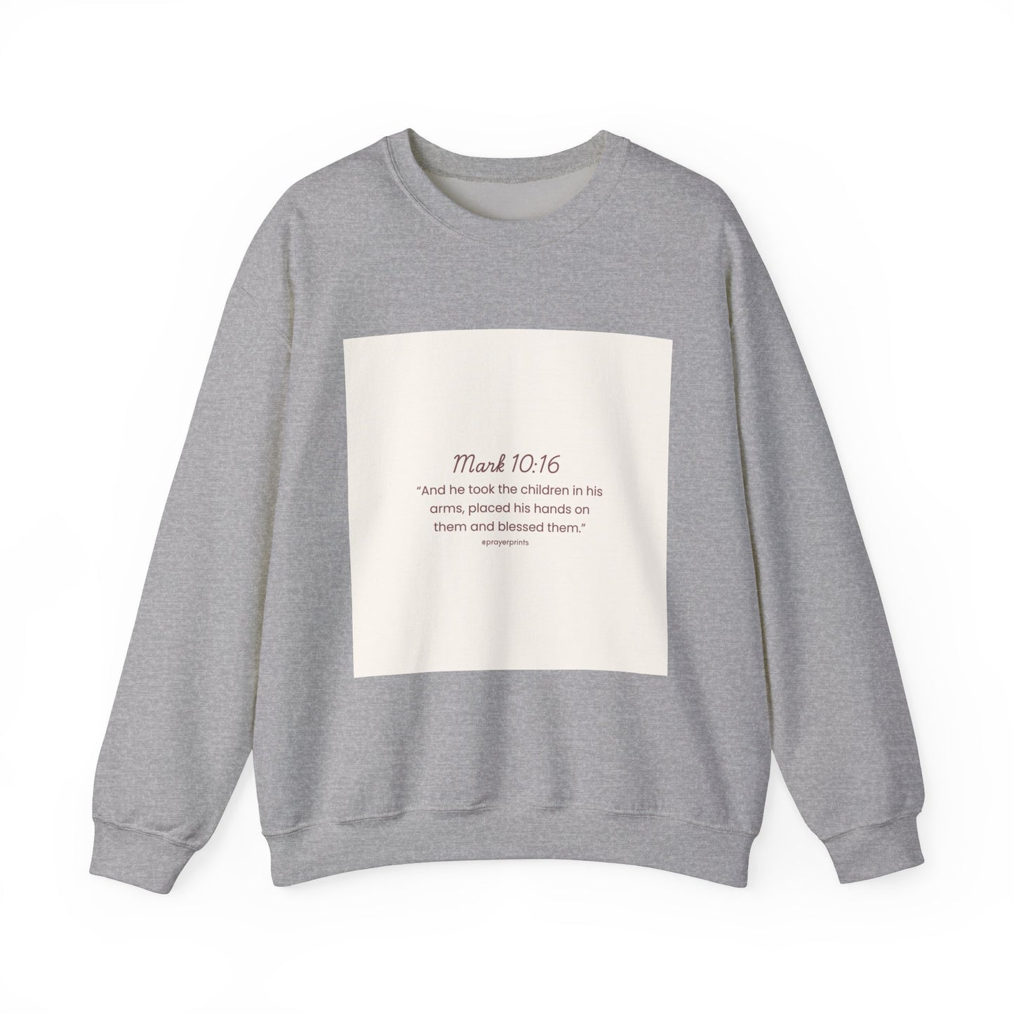 Faith-Inspired Unisex Heavy Blend™ Crewneck Sweatshirt - Mark 10:16 Quote