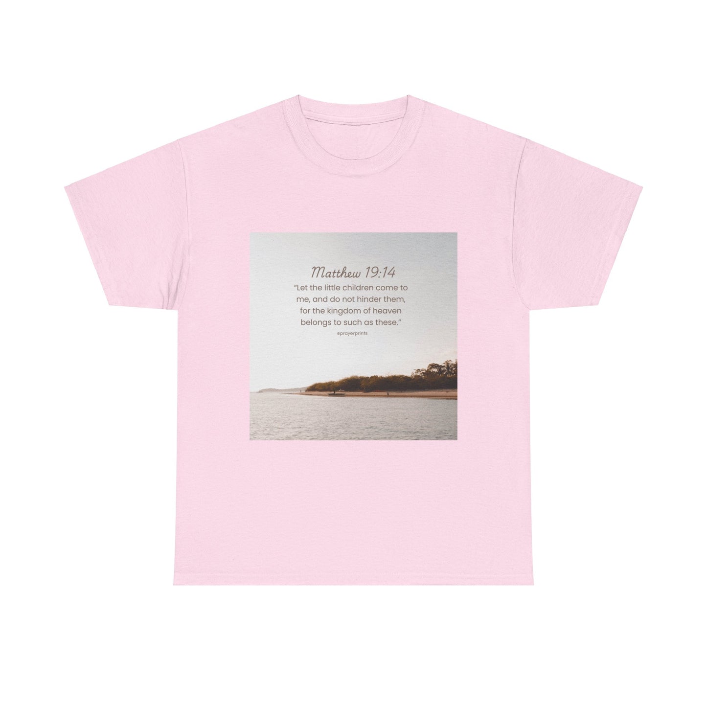 Inspirational Unisex Heavy Cotton Tee - Matthew 19:14 Design