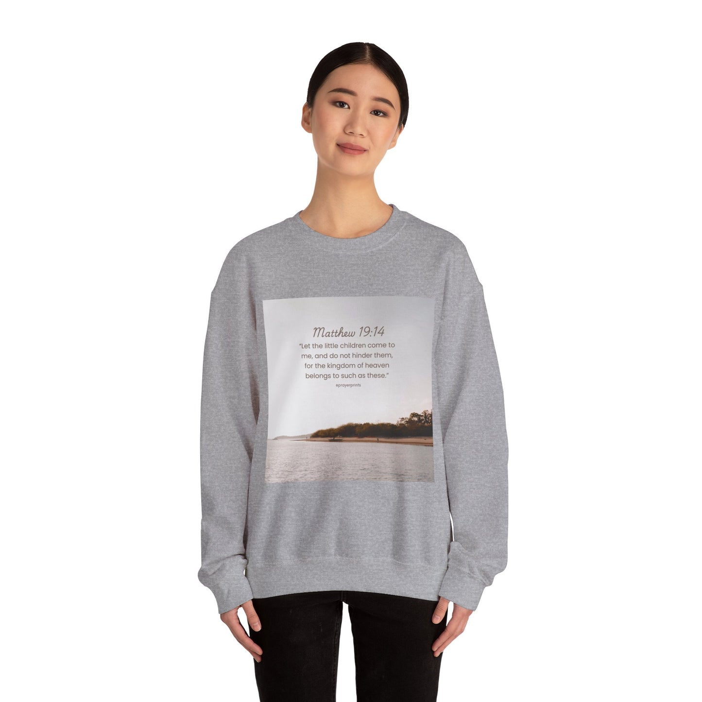 Inspirational Crewneck Sweatshirt with Biblical Verse - Unisex Heavy Blend