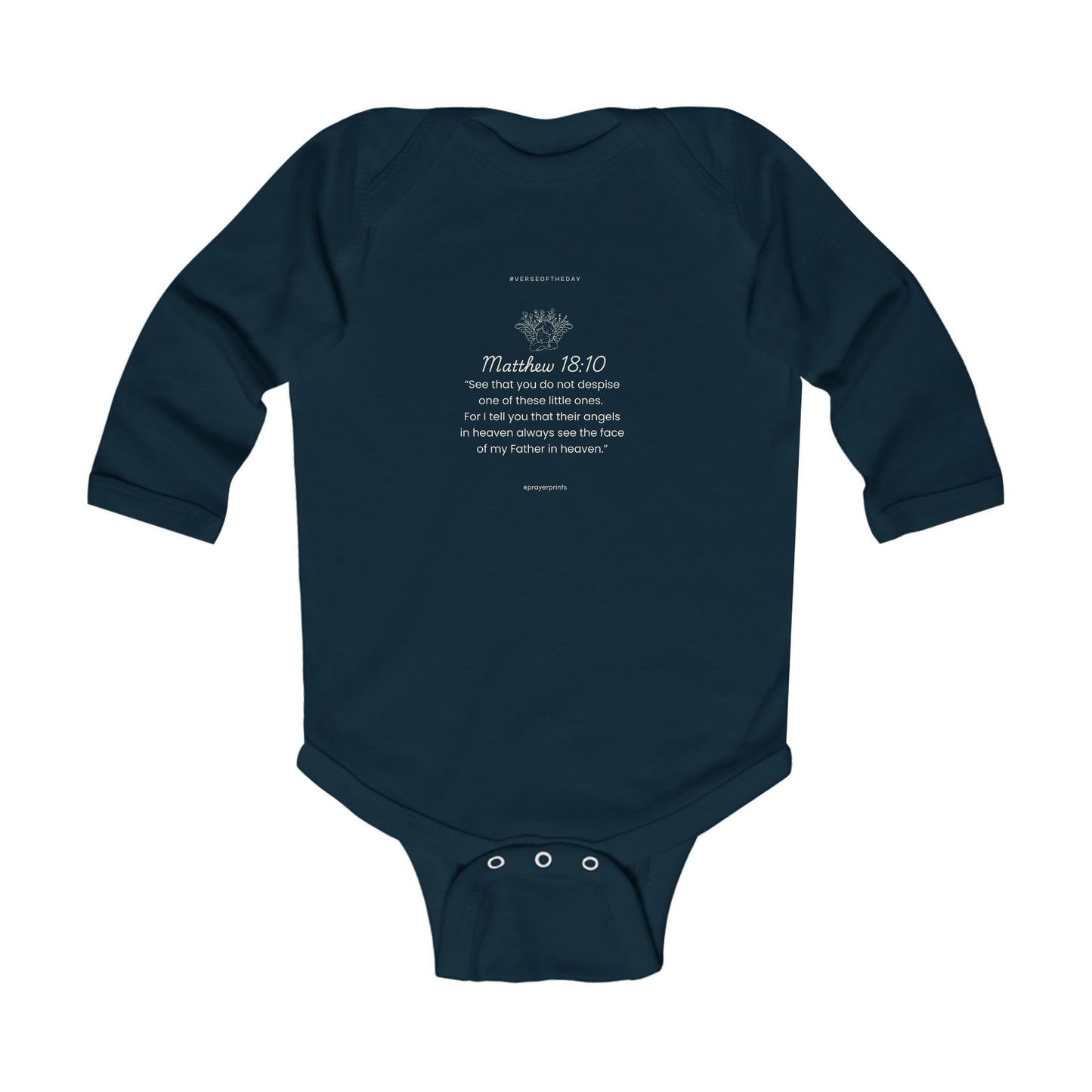 Bible Verse Infant Long Sleeve Bodysuit - Cute Baby Apparel