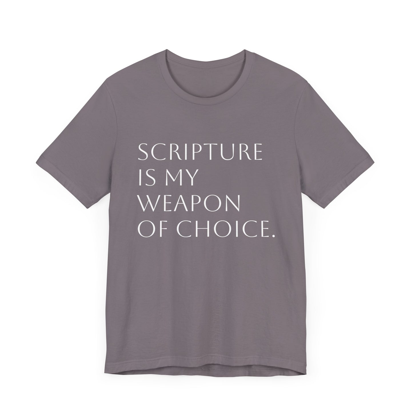 Scripture Is My Weapon of Choice Unisex Jersey Tee - Inspirational Faith Shirt